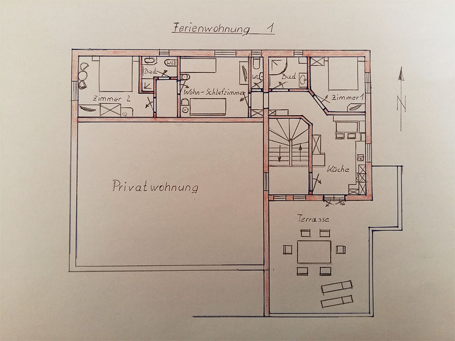 1 Zimmer Apartment Grundriss - Rafinovier